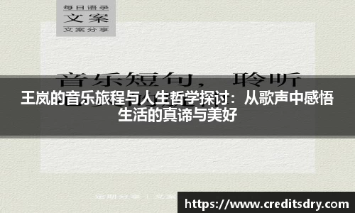 王岚的音乐旅程与人生哲学探讨：从歌声中感悟生活的真谛与美好
